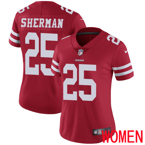 San Francisco 49ers Limited Red Women Richard Sherman Home NFL Jersey #25 Vapor Untouchable